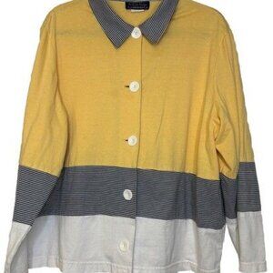 Vintage 90s Made in USA Willow Ridge 100% Cotton Button Down Cardigan Plus 1X